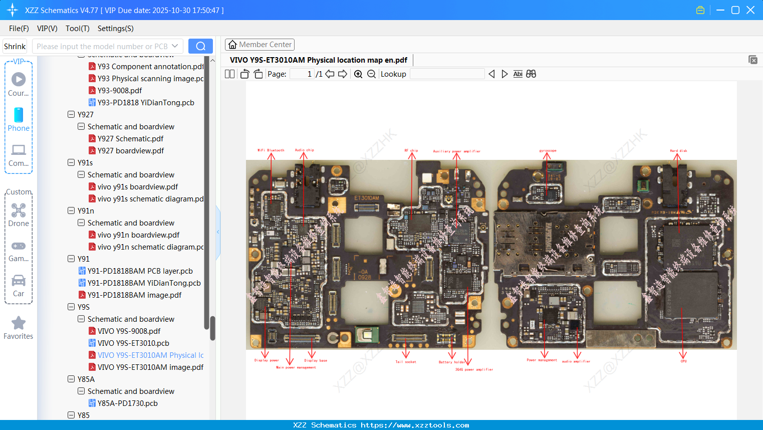 VIVO Y9S-ET3010AM Physical Location Map En